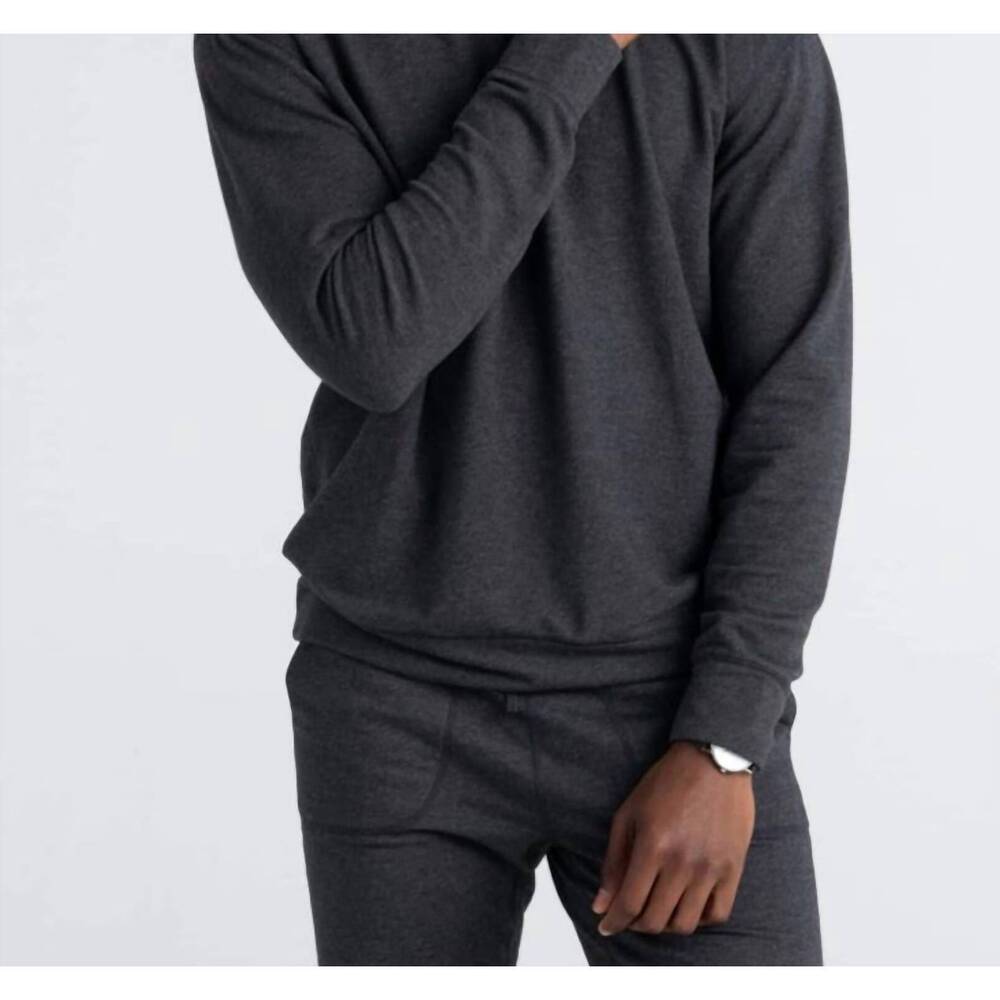 NEW SAXX 3six five crew sweatshirt in black heather